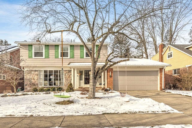 view of property featuring a garage