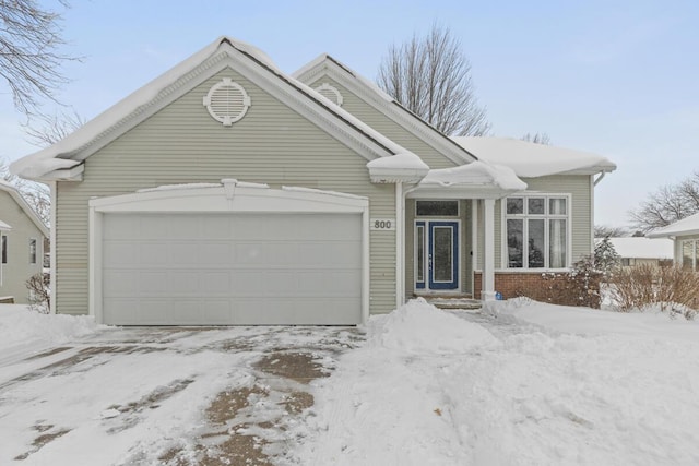 view of front facade with a garage