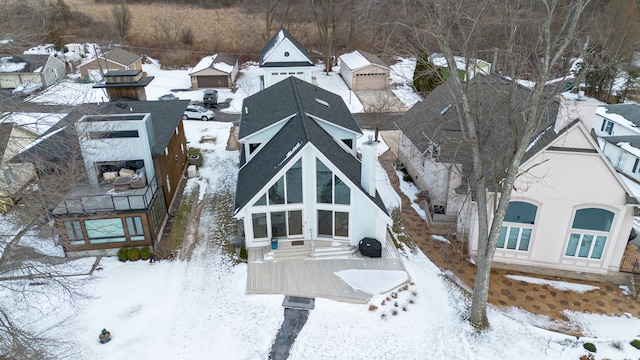 view of snowy aerial view