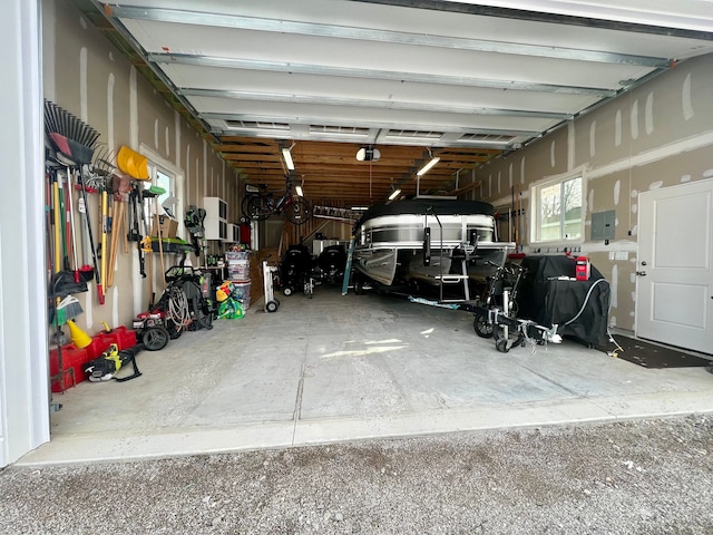 garage with electric panel