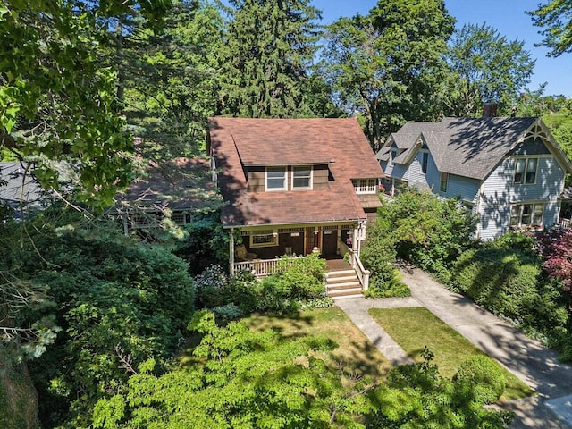 view of front of home with covered porch