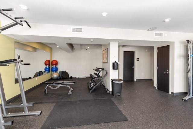 view of workout area