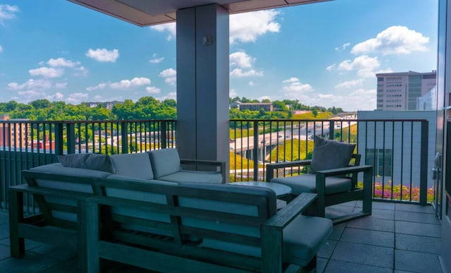 balcony featuring an outdoor living space