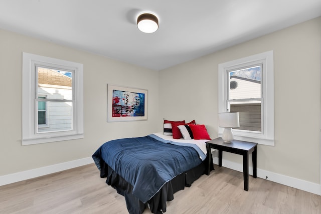 bedroom featuring light hardwood / wood-style flooring