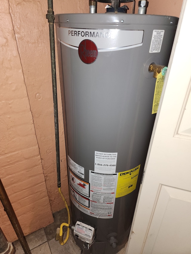 utilities featuring gas water heater