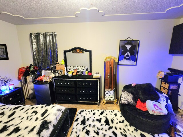 bedroom featuring a textured ceiling