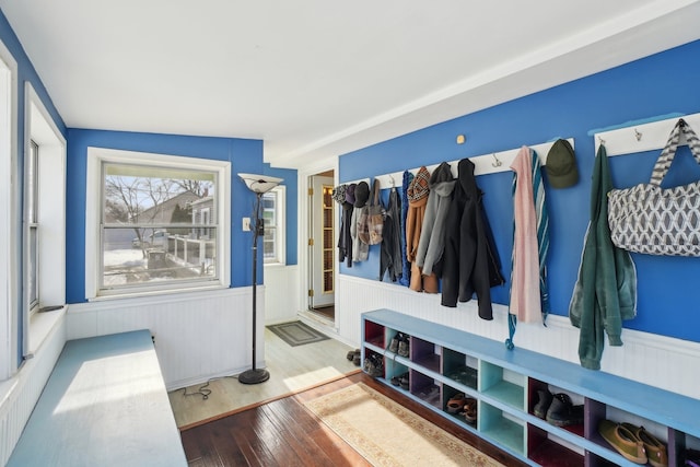 mudroom featuring hardwood / wood-style floors