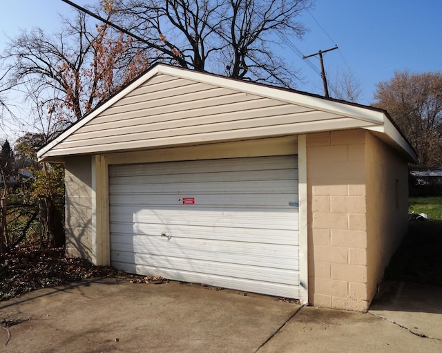 view of garage