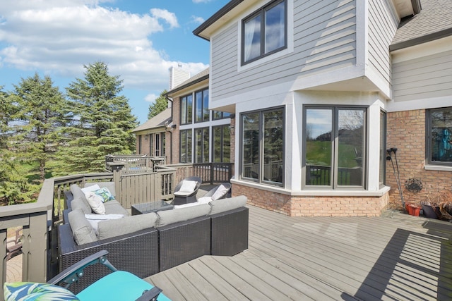 372 Overlook Dr, Oxford, MI 48371 - wooden terrace featuring outdoor lounge area