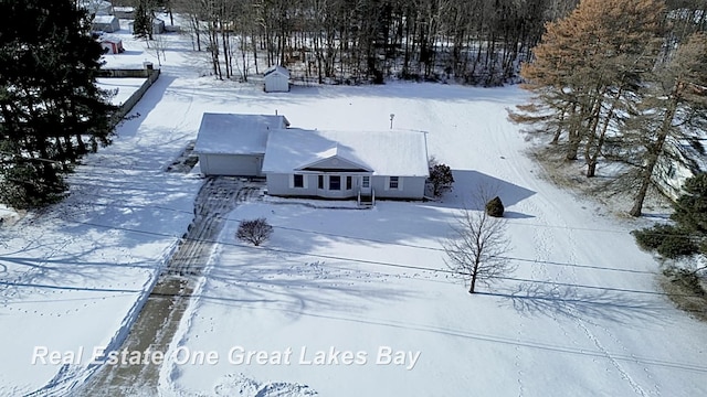 view of snowy aerial view