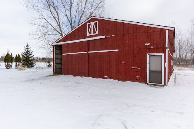 view of snow covered structure