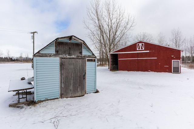 view of snow covered structure