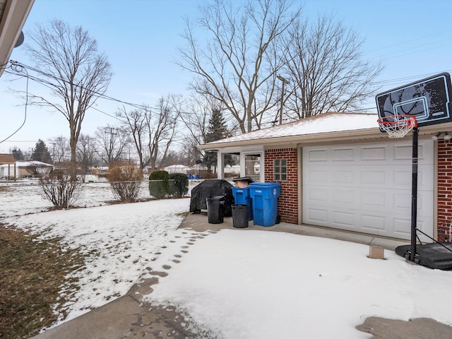 view of snow covered exterior