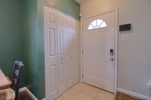 view of tiled foyer entrance