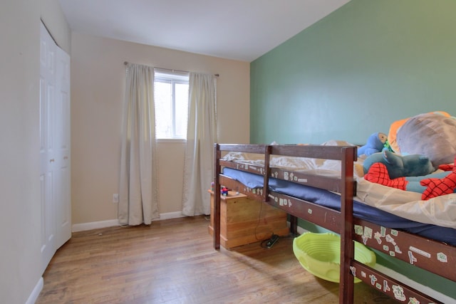 bedroom featuring light hardwood / wood-style flooring