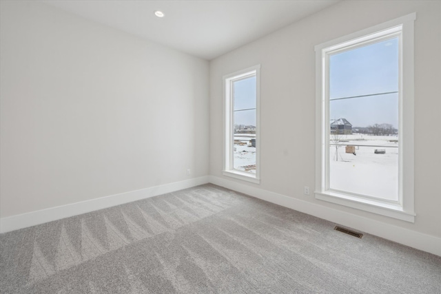 spare room with a healthy amount of sunlight and carpet