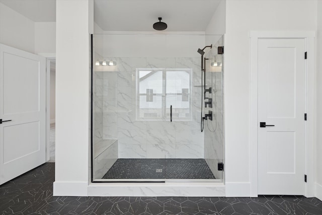 bathroom featuring walk in shower