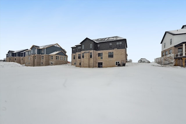 view of yard covered in snow