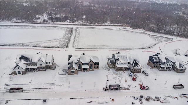 view of snowy aerial view