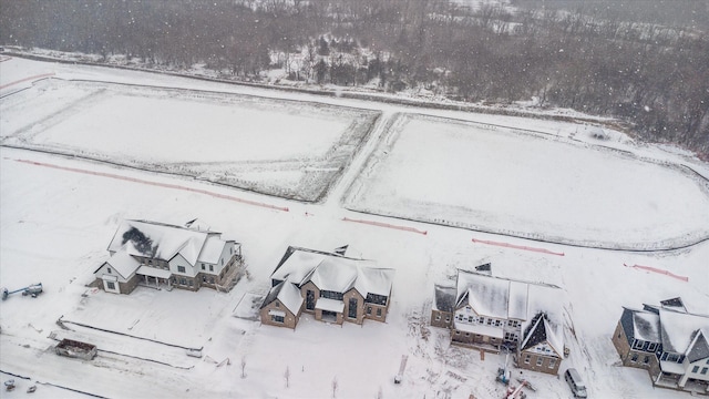 view of snowy aerial view