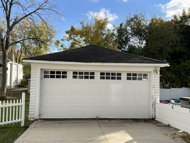 view of garage