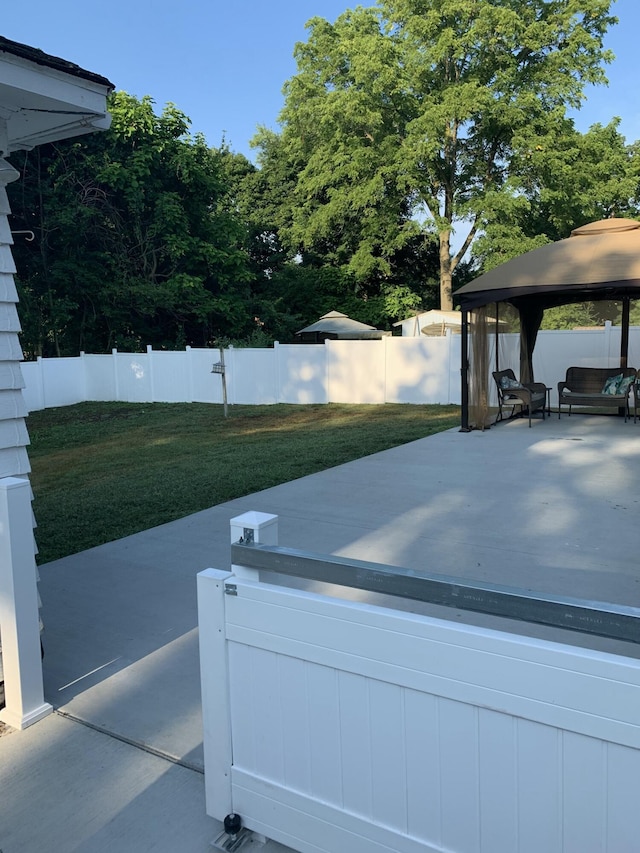 view of patio with a gazebo