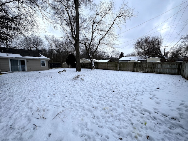 view of snowy yard