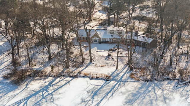 view of snowy aerial view