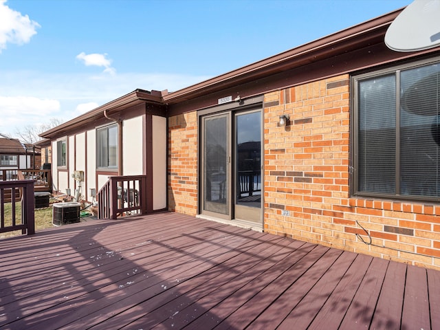 deck with central AC unit