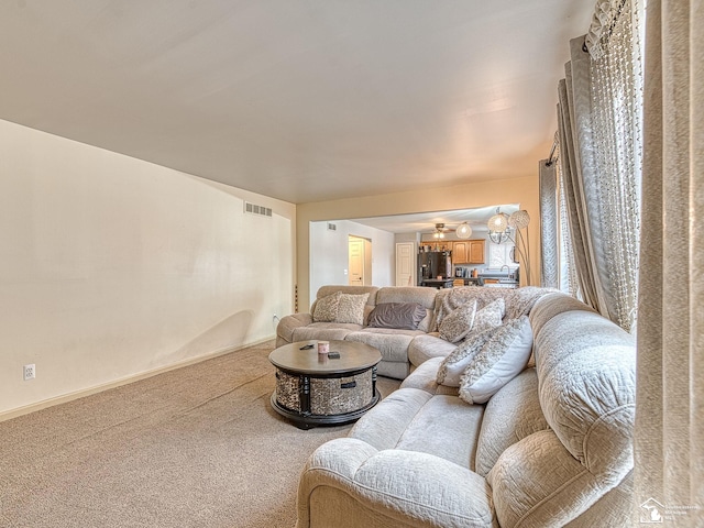 view of carpeted living room