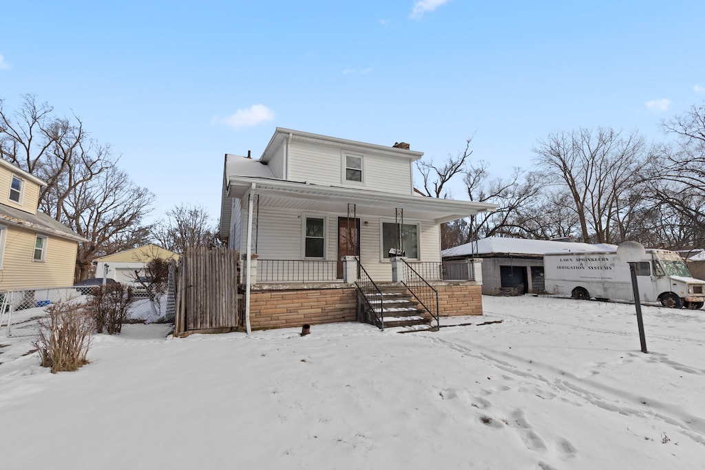 view of front of property with a porch