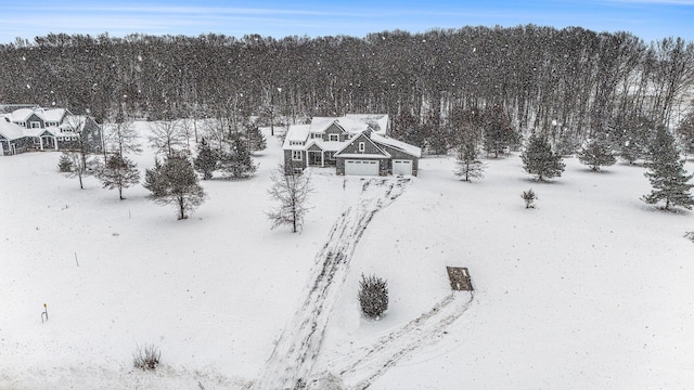 view of snowy aerial view