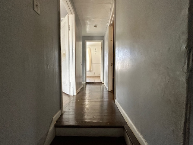 hall featuring dark hardwood / wood-style floors