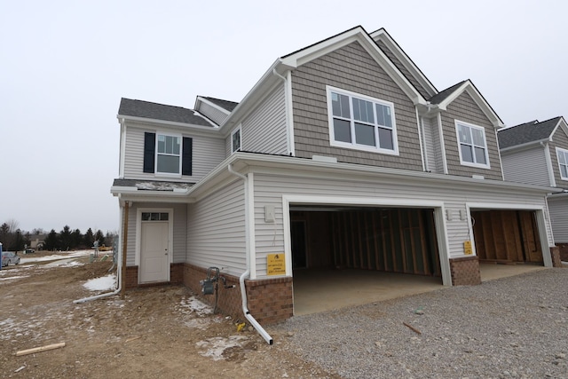 view of front of home with a garage