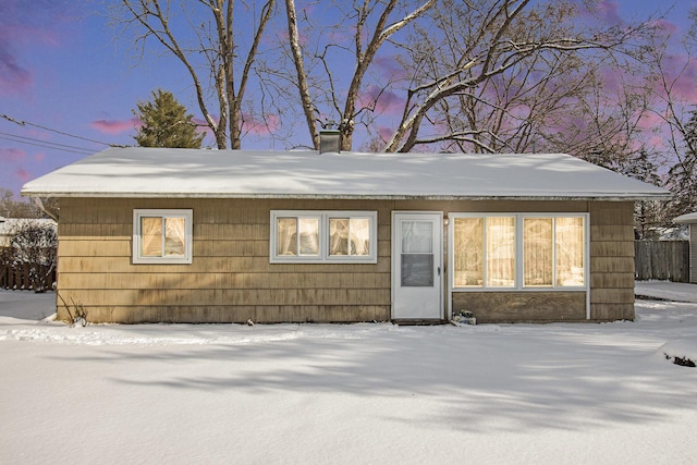 view of single story home