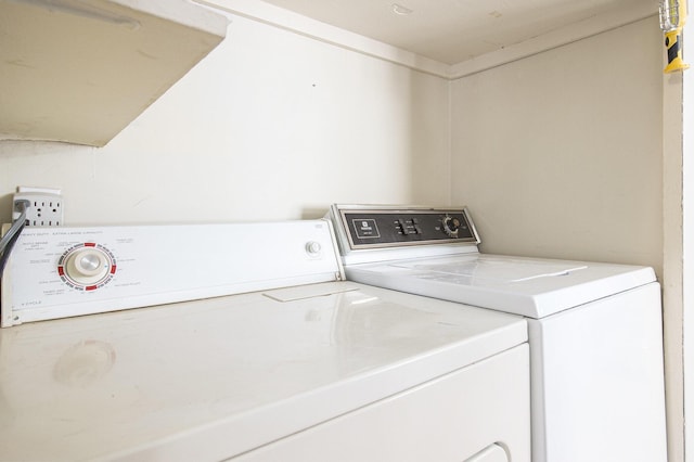 laundry area featuring washing machine and dryer