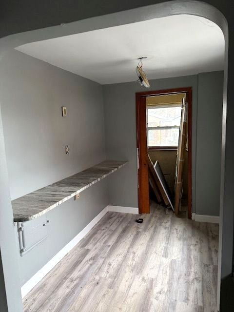 interior space with light wood-type flooring