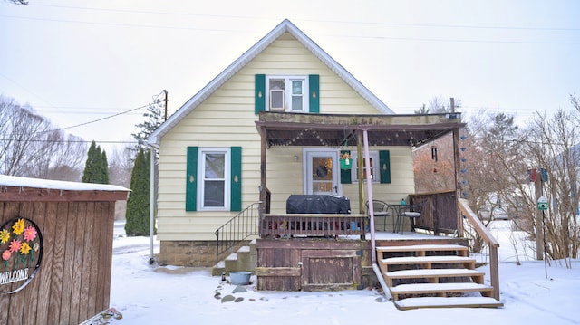 bungalow-style home featuring a porch