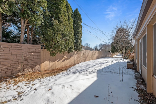 view of snowy yard