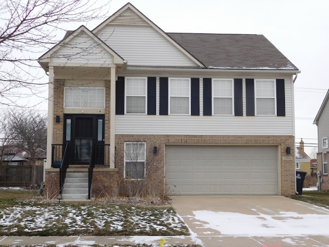 view of front facade featuring a garage