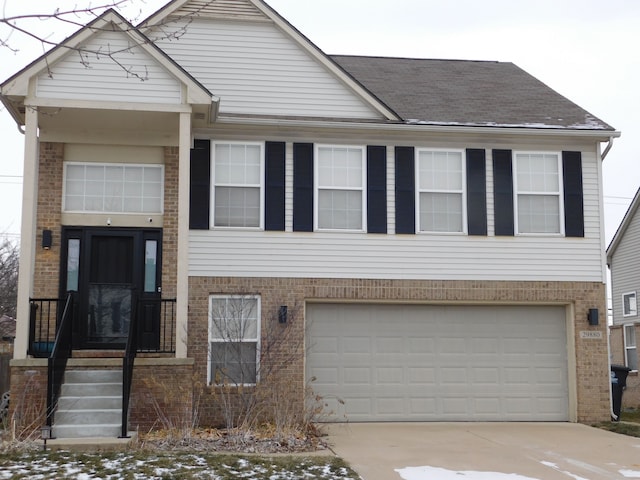 view of front of house with a garage