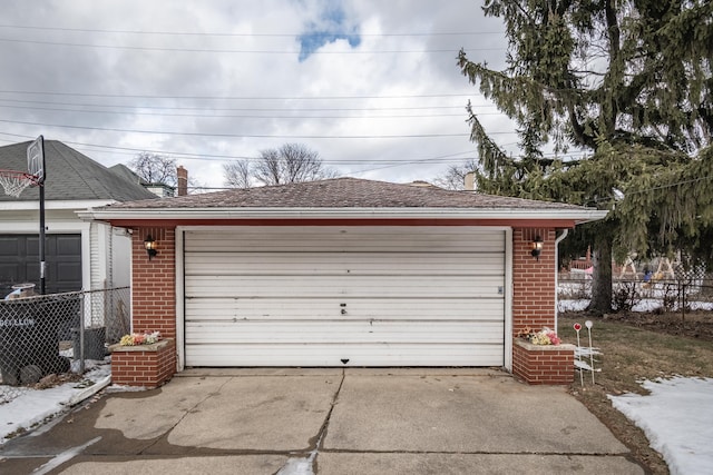 view of garage