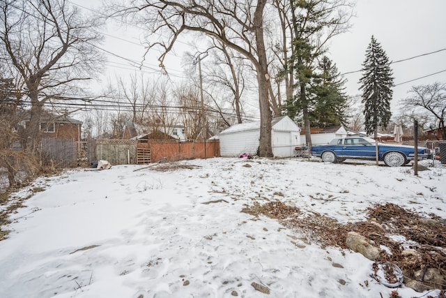 view of snowy yard