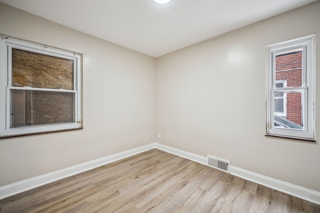 empty room featuring light wood-type flooring