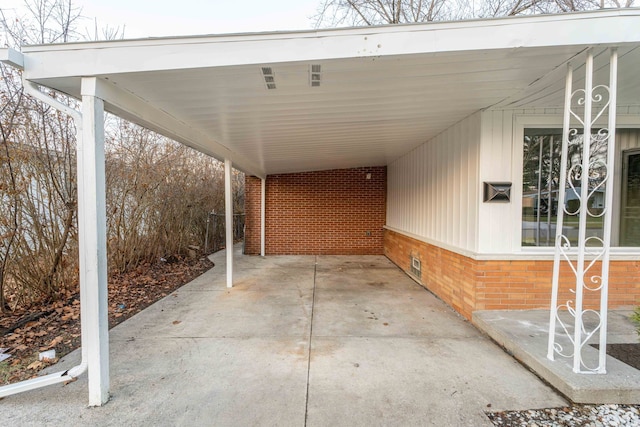 view of patio with a carport