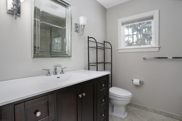 31265 Woodside Dr, Franklin, MI 48025 - full bath with toilet, a shower with door, baseboards, and vanity