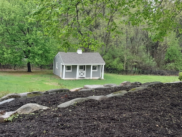31265 Woodside Dr, Franklin, MI 48025 - view of outdoor structure featuring a view of trees, fence, and an outdoor structure