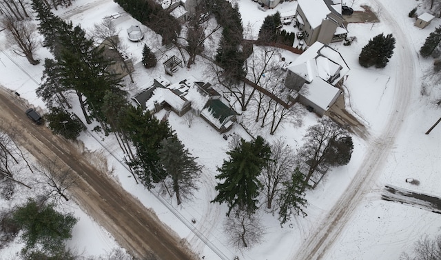 view of snowy aerial view