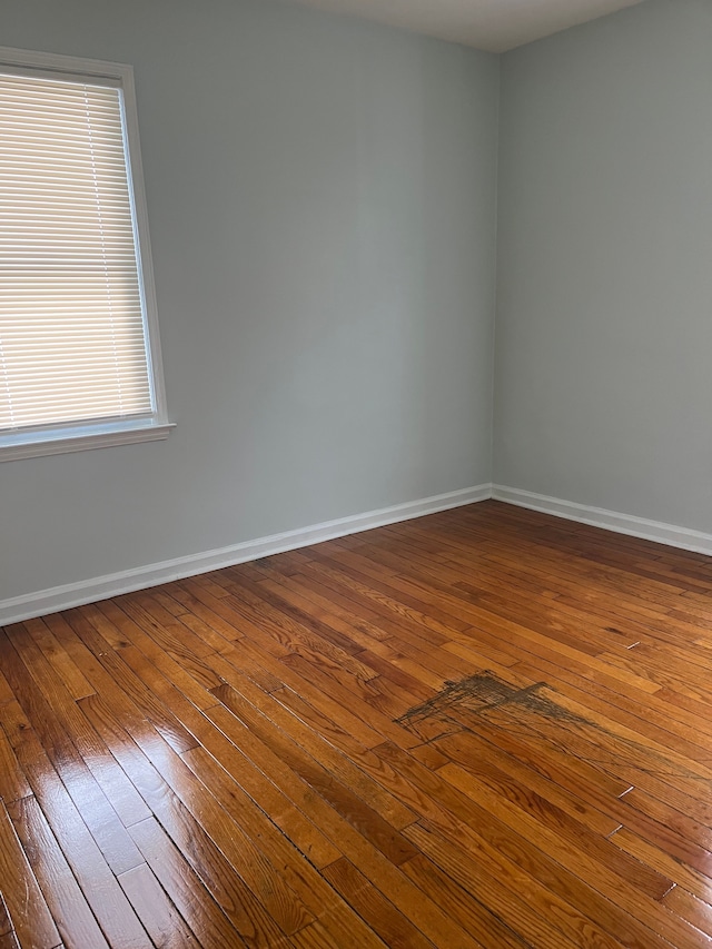 spare room featuring wood-type flooring