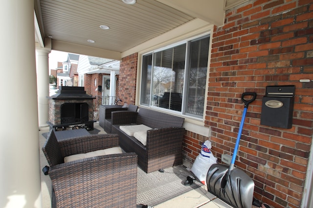 view of patio with an outdoor living space